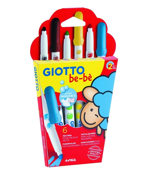 Caixa c/ 6 Super Marcadores Feltro Giotto Bebé 469800 Caixa c/ 6 Super Marcadores Feltro Giotto Bebé 469800