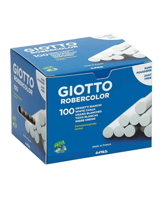 Caixa c/100 Paus de Giz Giotto Robercolor Branco 538800 Caixa c/100 Paus de Giz Giotto Robercolor Branco 538800