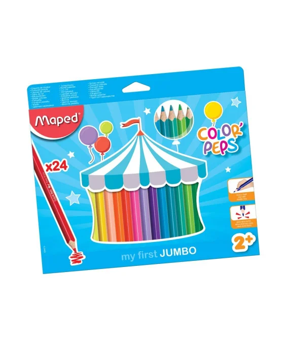 Caixa c/24 Super Lápis de Cor Triangulares My First Maped 34013 Caixa c/24 Super Lápis de Cor Triangulares My First Maped 34013