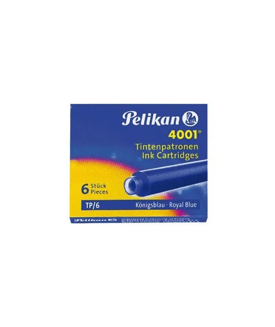 Caixa c/6 Cartuchos Pequenos Tinta Pelikan 4001 Azul Caixa c/6 Cartuchos Pequenos Tinta Pelikan 4001 Azul