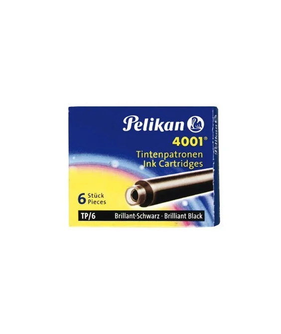 Caixa c/6 Cartuchos Pequenos Tinta Pelikan 4001 Preto Caixa c/6 Cartuchos Pequenos Tinta Pelikan 4001 Preto