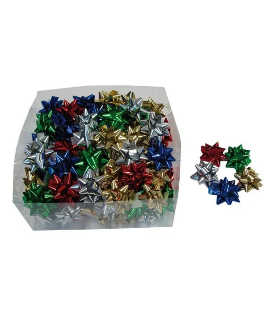 Caixa com 100 Laços Lux Metalizado 14mm Ouro Caixa com 100 Laços Lux Metalizado 14mm Ouro